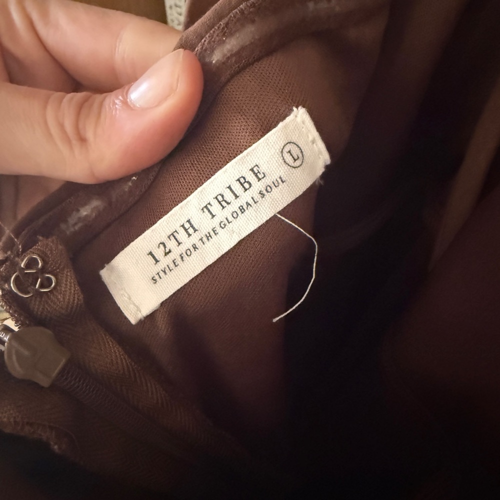 12th Tribe Backless Brown Halter Maxi Dress - Picture 6 of 8